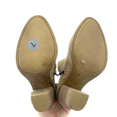 Lucky Brand Embroidered Suede Leather Ankle Boots