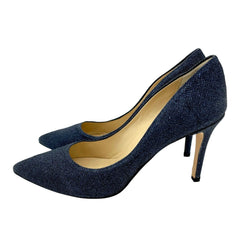 L'Arianna Blue Glitter Mesh Stiletto Pumps