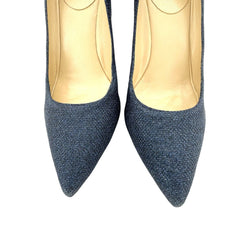 L'Arianna Blue Glitter Mesh Stiletto Pumps