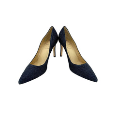 L'Arianna Blue Glitter Mesh Stiletto Pumps
