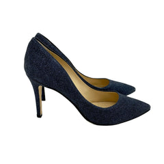 L'Arianna Blue Glitter Mesh Stiletto Pumps