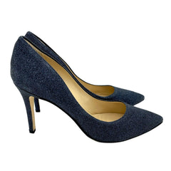 L'Arianna Blue Glitter Mesh Stiletto Pumps