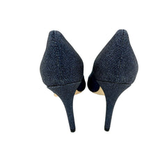 L'Arianna Blue Glitter Mesh Stiletto Pumps