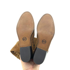 Michael Kors Malin Grommet Suede Over-The-Knee Caramel Boots