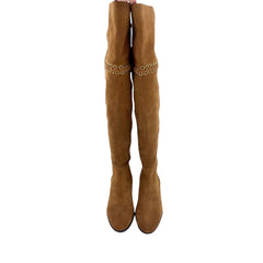 Michael Kors Malin Grommet Suede Over-The-Knee Caramel Boots