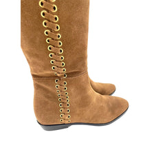 Michael Kors Malin Grommet Suede Over-The-Knee Caramel Boots