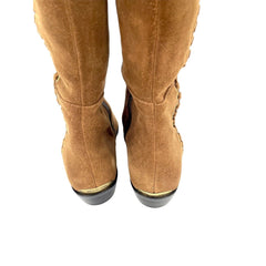 Michael Kors Malin Grommet Suede Over-The-Knee Caramel Boots