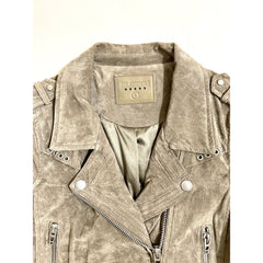 BlankNYC Taupe Suede Leather Moto Jacket