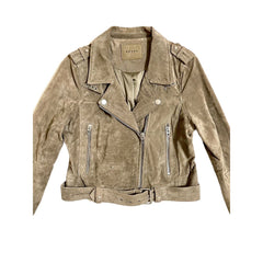 BlankNYC Taupe Suede Leather Moto Jacket