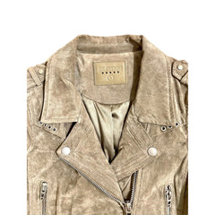 BlankNYC Taupe Suede Leather Moto Jacket