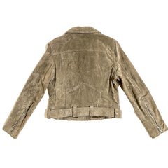 BlankNYC Taupe Suede Leather Moto Jacket
