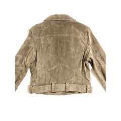 BlankNYC Taupe Suede Leather Moto Jacket