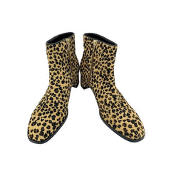 Via Spiga Animal Print Calf Hair Leather Ankle Booties