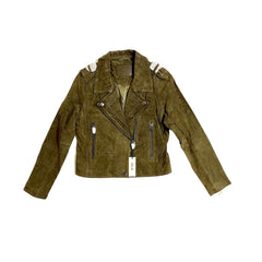 SL8 BlankNYC Moss Green Suede Leather Moto Jacket