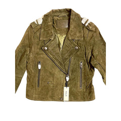 SL8 BlankNYC Moss Green Suede Leather Moto Jacket