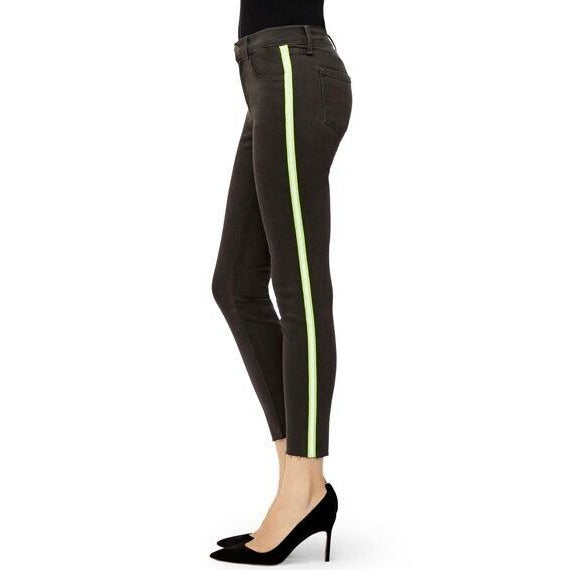 J Brand 835 Epitome Crop Skinny Leg Jeans Neon Side Stripe