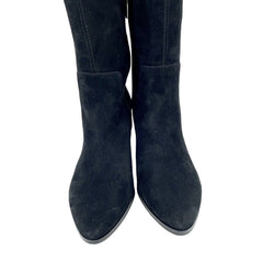 Vince Camuto Nestel Black Suede Leather  Block Heel Knee High Boots