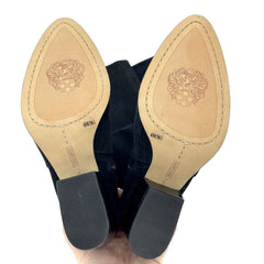 Vince Camuto Nestel Black Suede Leather  Block Heel Knee High Boots