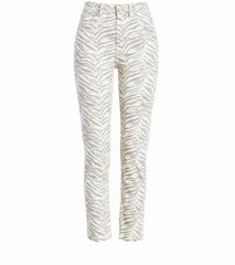 Rebecca Taylor Ziger Ines High Waist Zebra Jeans
