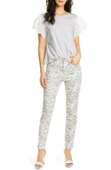 Rebecca Taylor Ziger Ines High Waist Zebra Jeans