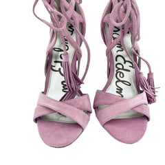 Sam Edelman Azela Pink Suede Leather Lace Up Sandals