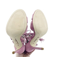 Sam Edelman Azela Pink Suede Leather Lace Up Sandals