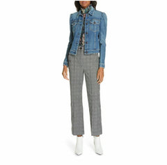 Rebecca Taylor Houndstooth Plaid Velvet Crop Pants