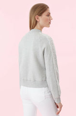 Rebecca Taylor Eyelet Crewneck Fleece Pullover