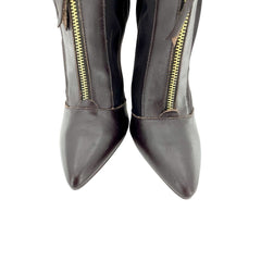 Charles By Charles David Brown Mixed Media Leather Ankle Booties