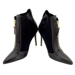 Charles By Charles David Brown Mixed Media Leather Ankle Booties
