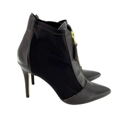 Charles By Charles David Brown Mixed Media Leather Ankle Booties