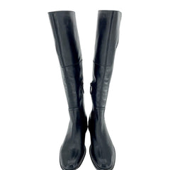 Cole Haan Harrington Black Leather Tall Knee High Riding Boots