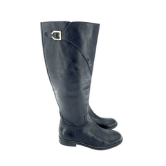 Cole Haan Harrington Black Leather Tall Knee High Riding Boots
