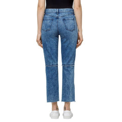 J Brand Ruby Frayed High Rise Cropped Straight Raw Hem Jeans