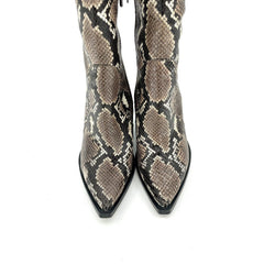 Vince Camuto Gravana Snake Print Leather Western Knee High Boots