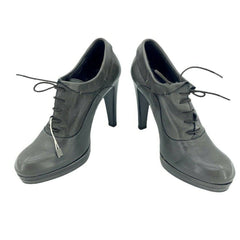 Andrea Morelli Grey Leather Platform Oxfords