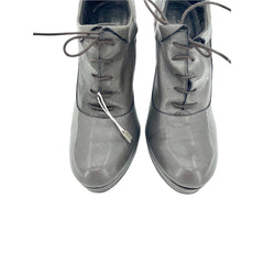Andrea Morelli Grey Leather Platform Oxfords