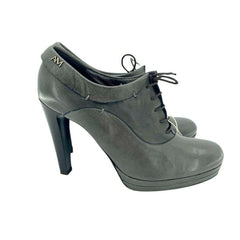 Andrea Morelli Grey Leather Platform Oxfords