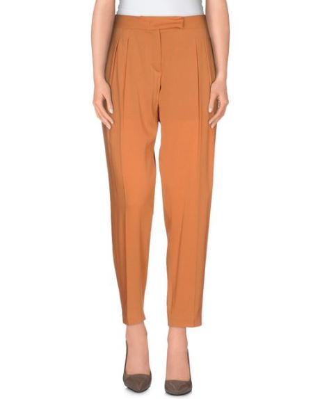 M Missoni Orange Pleated Silk Ankle Trousers