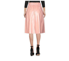 M Missoni Pink Faux Leather Vynil Cropped Wide Leg Shorts