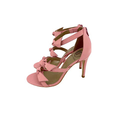 Werner Pink Leather Bow Strappy Sandals Stiletto Heels