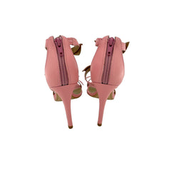 Werner Pink Leather Bow Strappy Sandals Stiletto Heels