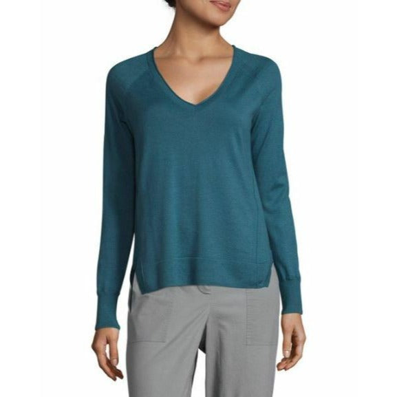 J Brand Blue Cotton Pomona V-Neck Sweater