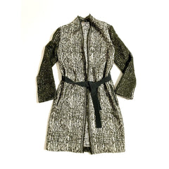 Piazza Sempione Women's Green Wool Belted Open Front Coat