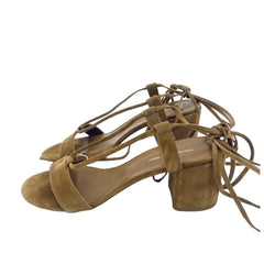 Visconti & Du Reau Brown Suede Leather Ankle Tie Sandals