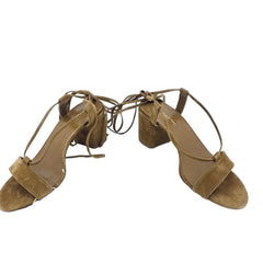 Visconti & Du Reau Brown Suede Leather Ankle Tie Sandals