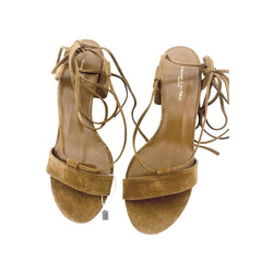 Visconti & Du Reau Brown Suede Leather Ankle Tie Sandals
