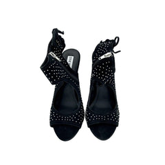 Steve Madden Black Suede Leather Studded Open Toe Sandals