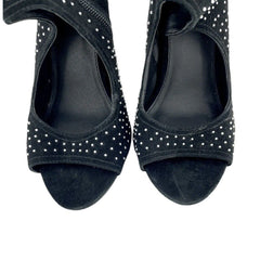 Steve Madden Black Suede Leather Studded Open Toe Sandals