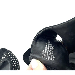Steve Madden Black Suede Leather Studded Open Toe Sandals